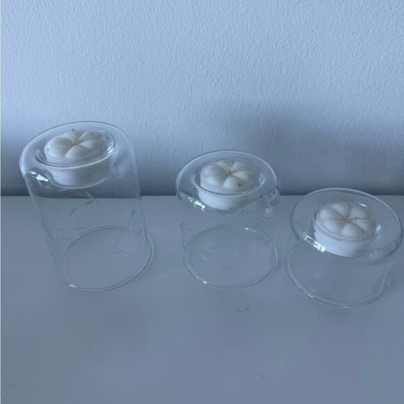 Clear Glass Candle Holders - Picture 2 of 5